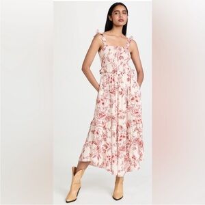 Lost + Wander Pink Floral Midi Dress